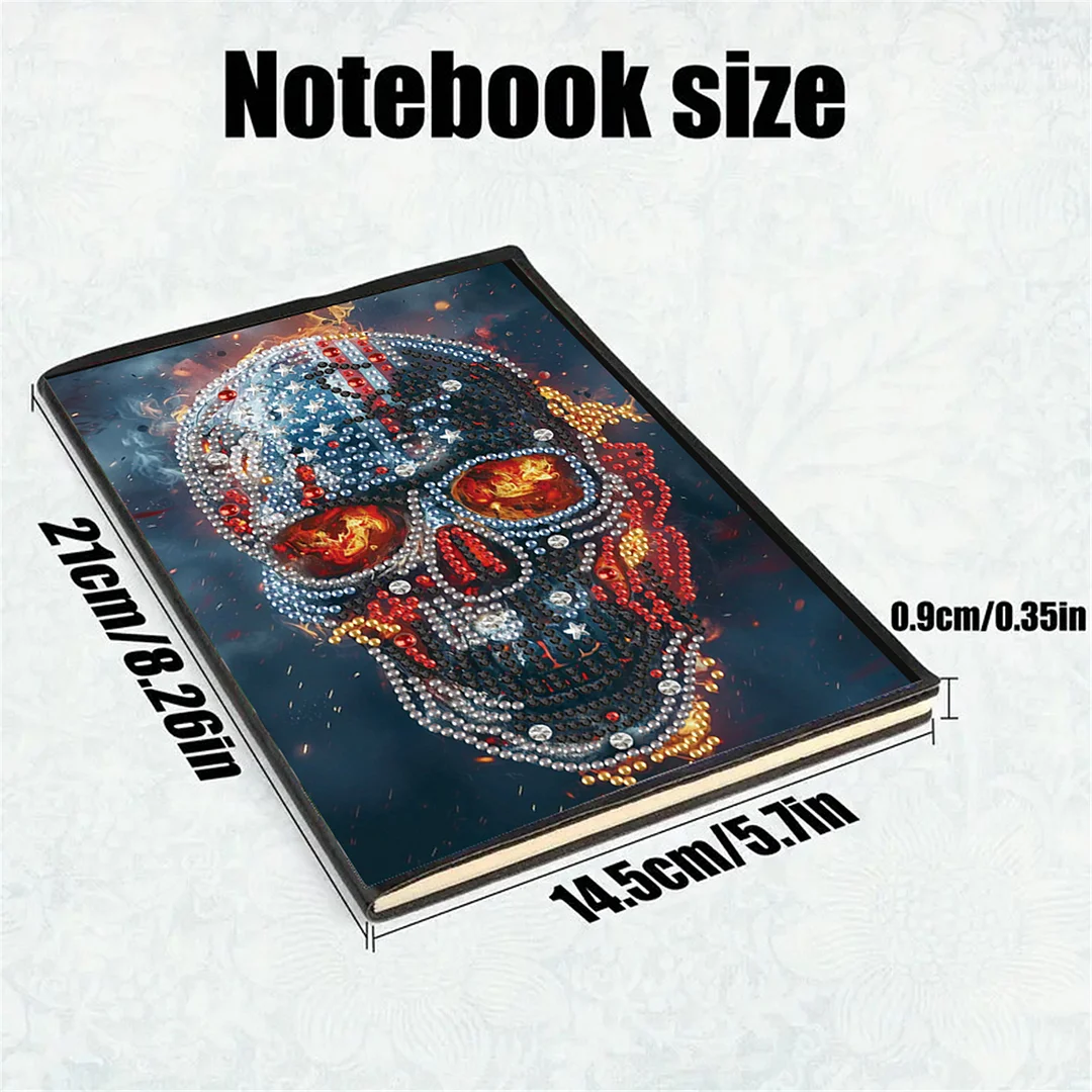 2pcs Human Head Partial DIY 50 Pages A5 Diamond Painting Notebook for Study Home