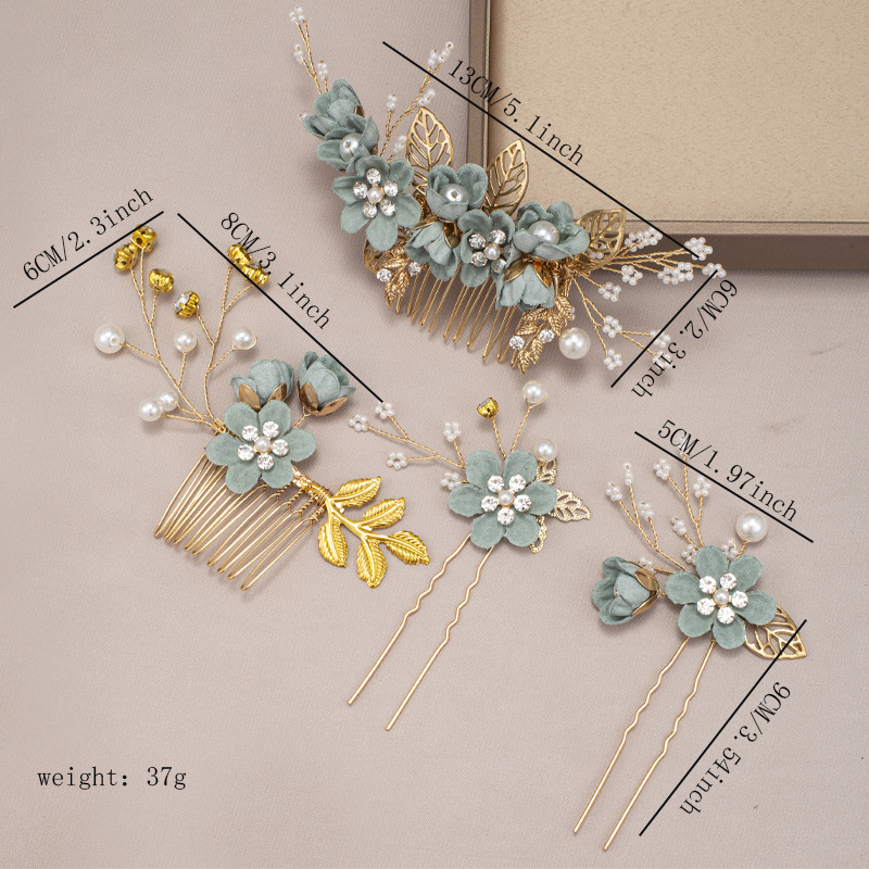 Elegant Floral Hair Comb Set - Chic Bridal Accessory Multi-Color Pack