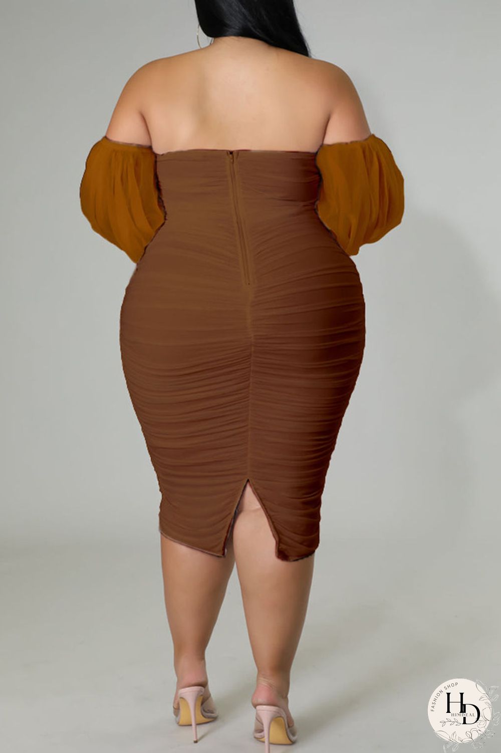 Rose Red Sexy Solid Patchwork Off the Shoulder One Step Skirt Plus Size Dresses