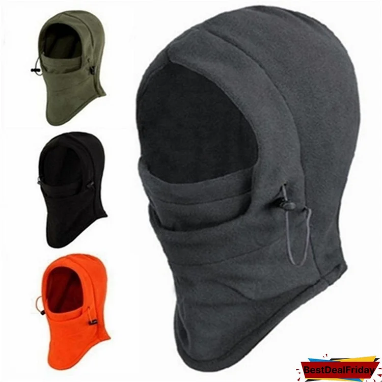6 in 1 Thermal Fleece Balaclava Outdoor Ski Masks Bike Cyling Beanies Winter Wind Stopper Face Hats/YYC