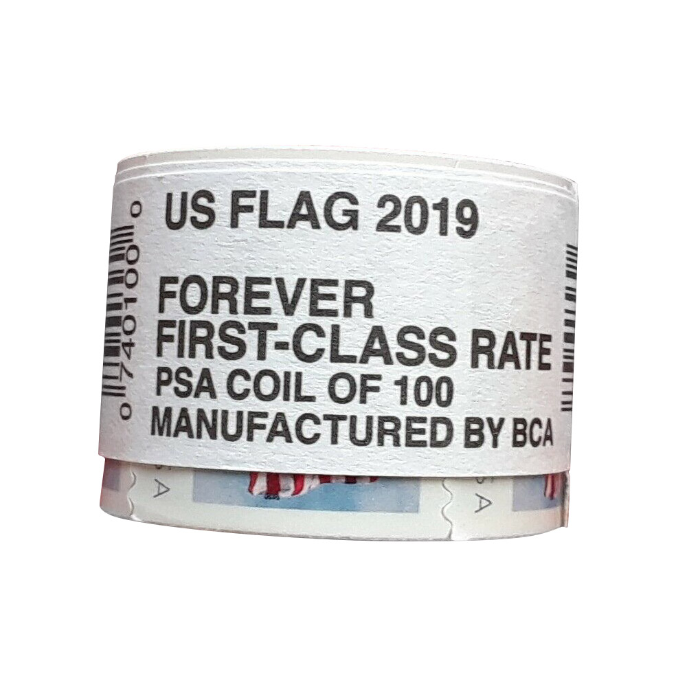 2019 USPS Flag Coil of 100 Forever First-Class Postage Stamps Roll –  Simcoleather