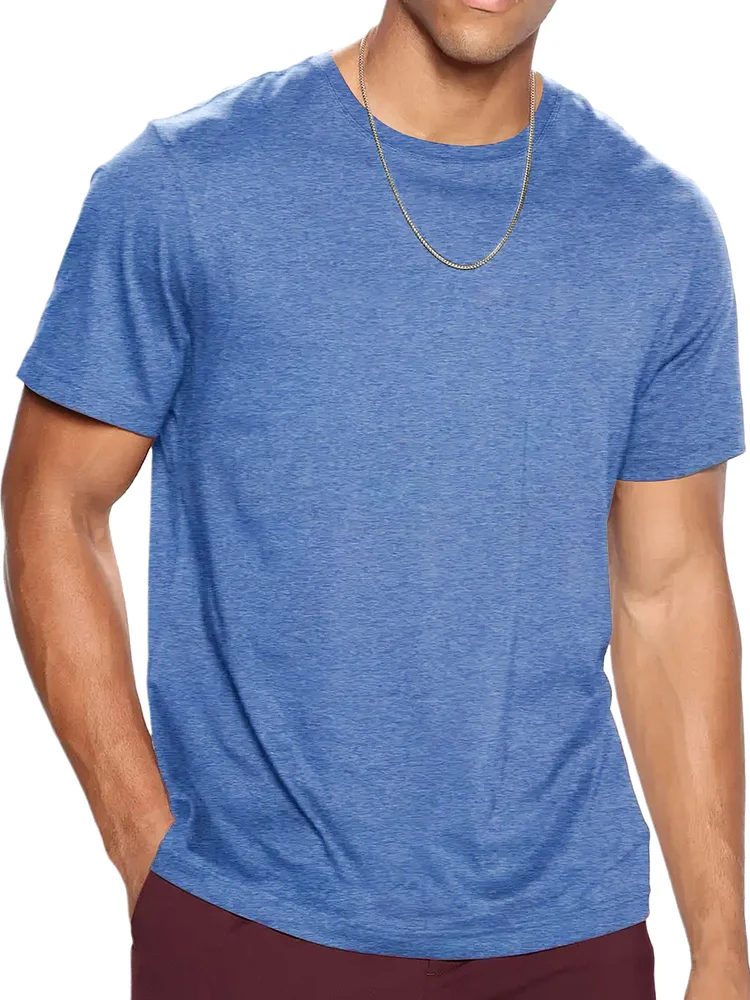 Men's Summer Round Neck Drop Shoulder Solid Color Short Sleeve T-Shirt