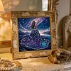 Galaxy Gem Evening Gown Lady Special Shaped DIY Partial Drill Diamond Painting Kit for Adults Beginners Home Decor Diamonds Paintings Gem Art 30x30cm