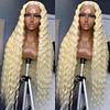 Honey Blonde Curly Transparent Lace Frontal Wig