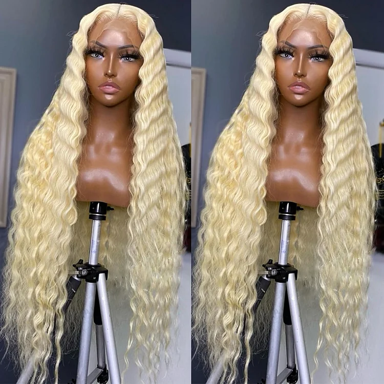 Honey Blonde Curly Transparent Lace Frontal Wig
