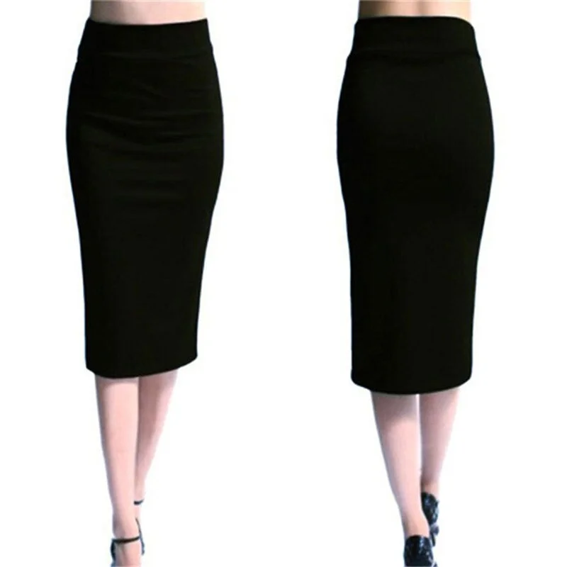 New Skirts Womens Mini Bodycon Skirt Office Women Slim Knee Length High Waist Stretch fashion Pencil Skirts U. Femmed