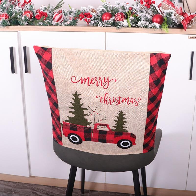 Christmas Chair Covers Merry Xmas Dinner Chair Back Cover、shopify、sdecorshop