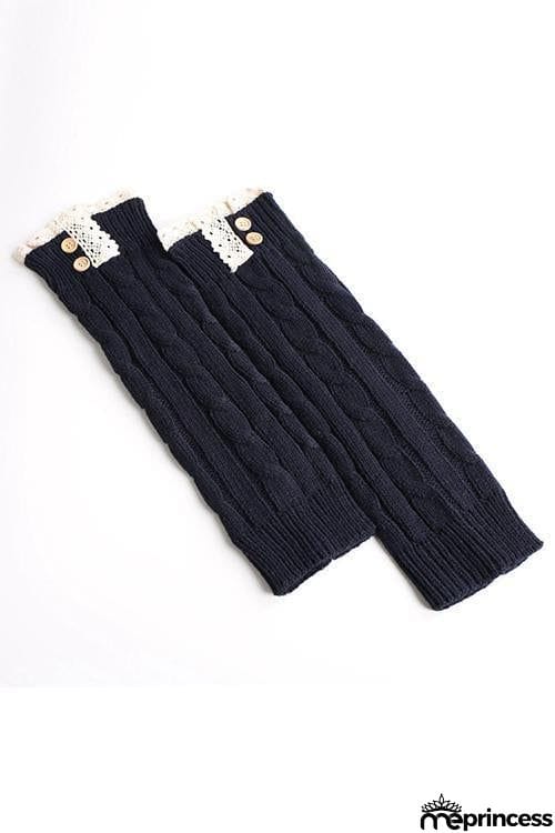 Lace Rim Braided Leg Warmers Lace Rim