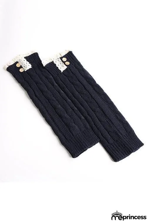 Lace Rim Braided Leg Warmers Lace Rim