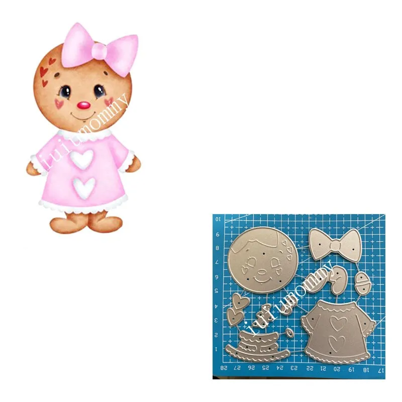 5pcs Gingerbread Cutting Dies Stencil Craft for DIY Christmas Scrapbooking Cut Dies Embossing Paper Birthday