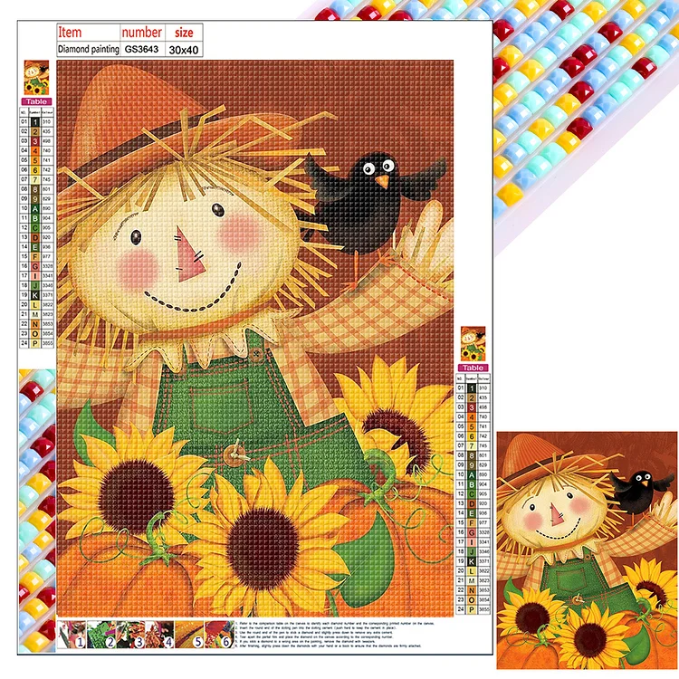 Full Square Diamond Painting - Sunflower Scarecrow 30*40CM