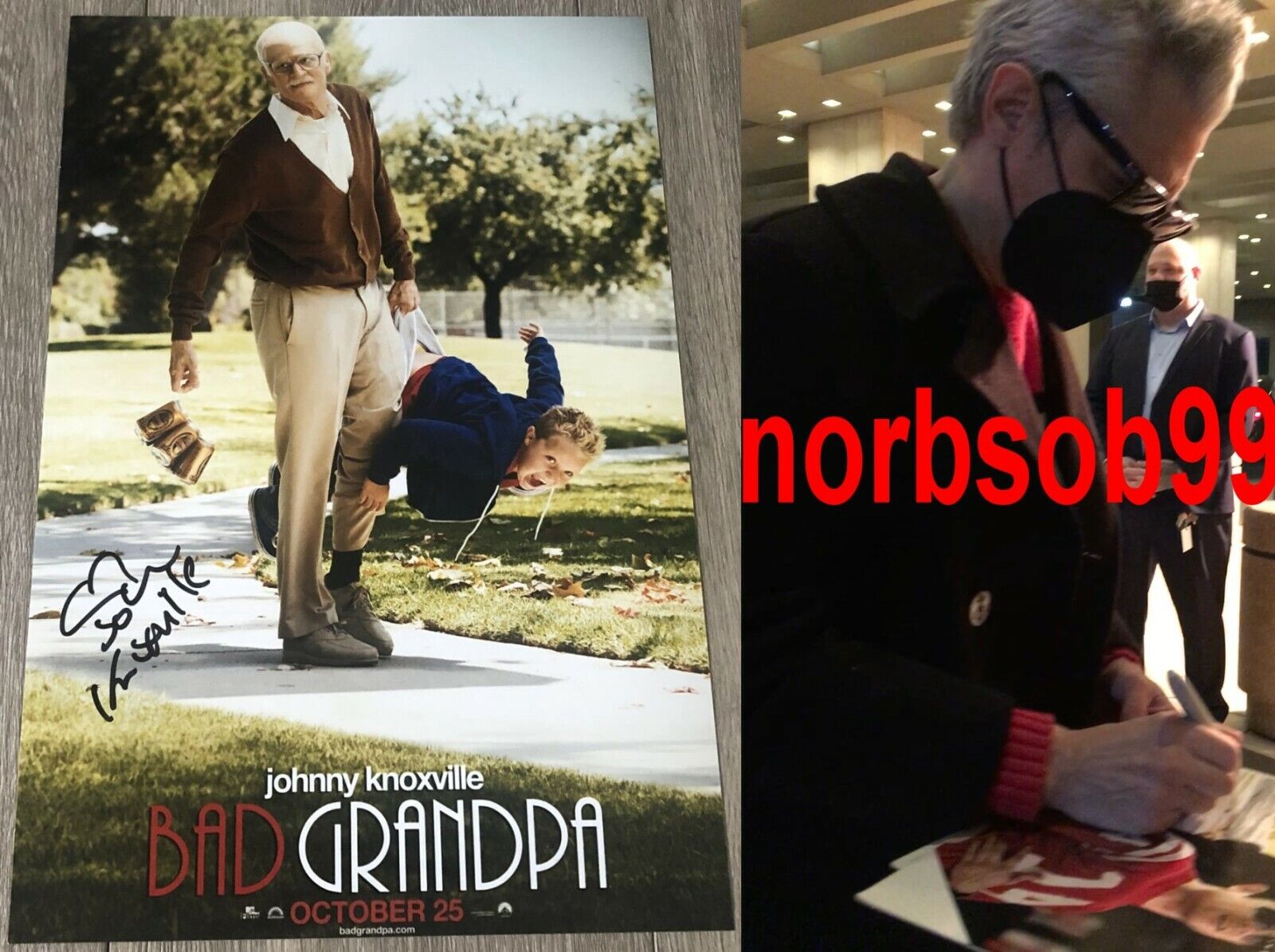 JOHNNY KNOXVILLE SIGNED AUTOGRAPH JACKASS BAD GRANDPA 12x18 Photo Poster painting w/EXACT PROOF