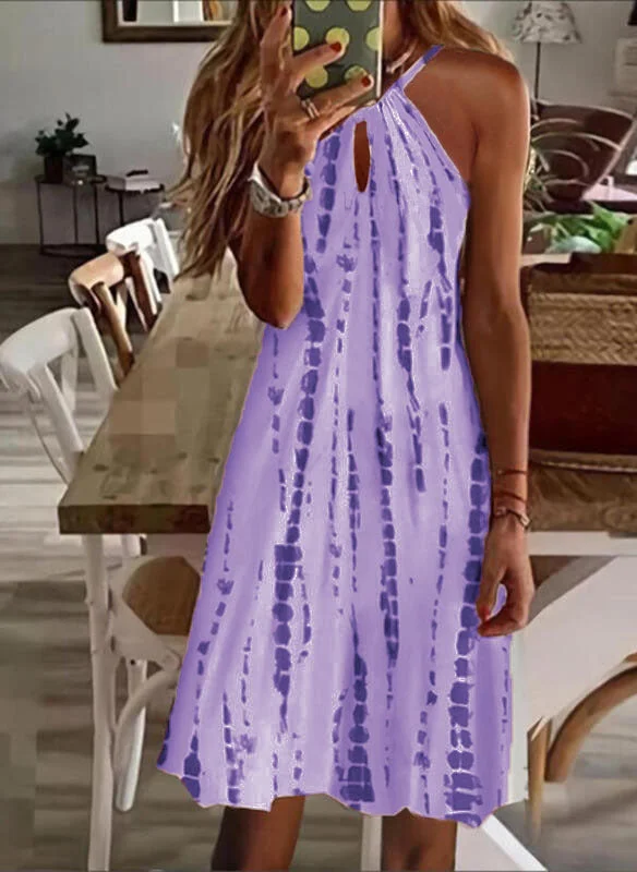 Women's Sleeveless Scoop Neck Floral Printed Printed Maxi Dress