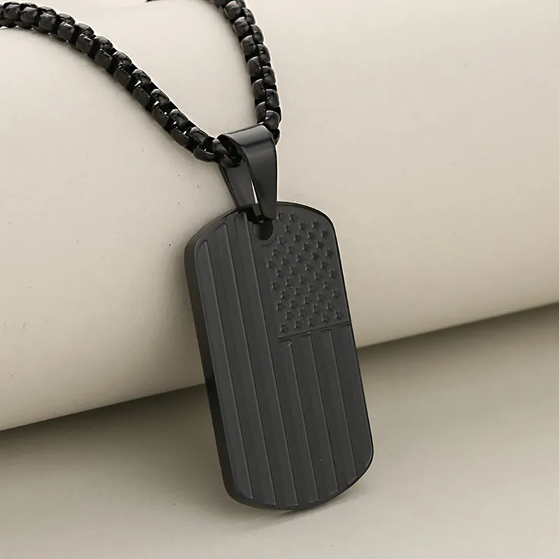 1 Piece 33.2*19.8mm 304 Stainless Steel American Flag Pendant Jewelry Accessories