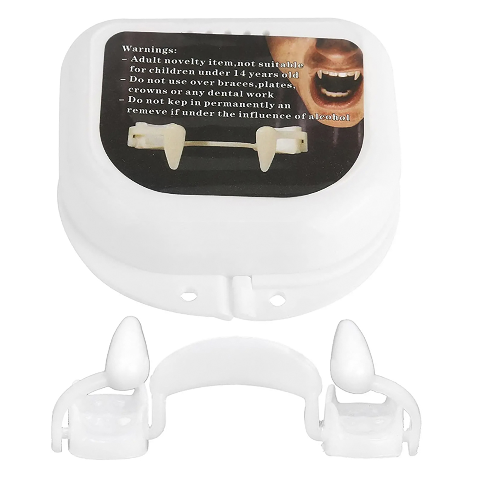 

Halloween Vampire Teeth Silicone White Sharp Stretching Vampire Fangs Prop, 501 Original