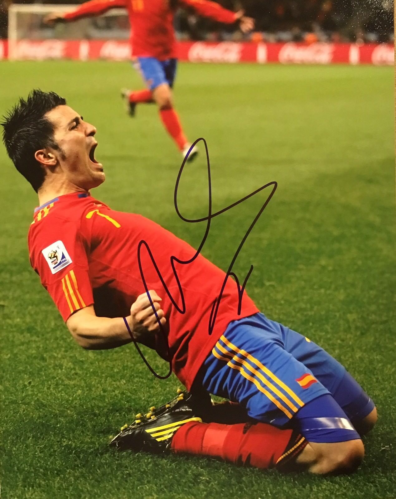 PROOF! DAVID VILLA Signed Autograped 8x10 Photo Poster painting SPAIN FC BARCELONA Soccer