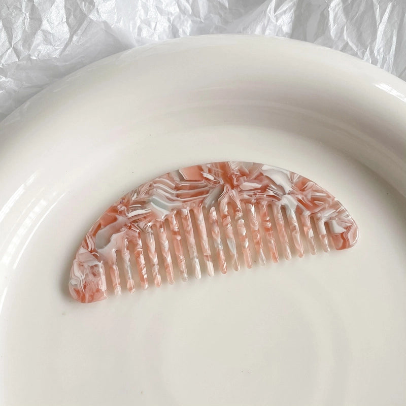 Portable Pocket Hair Comb Japanese Style Acetate Comb New Cute Small Size Hair Comb Girl Small Size Half Moon Comb