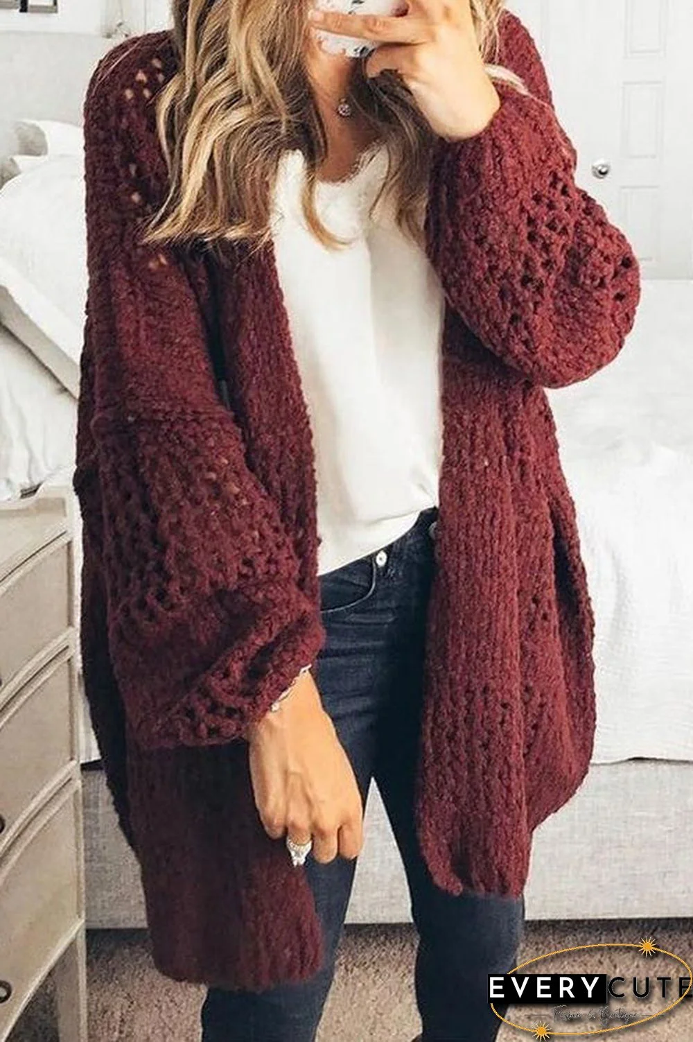Crochet Knit Loose Cardigan