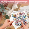 (US Only)6PCS DIY Birthday Wishes Diamond Art Greeting Cards Congratulations Cards & Gift