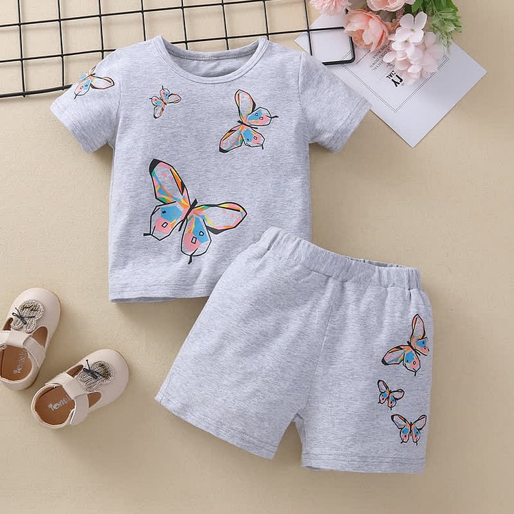 Baby Butterfly Newborn Tee and Shorts Set