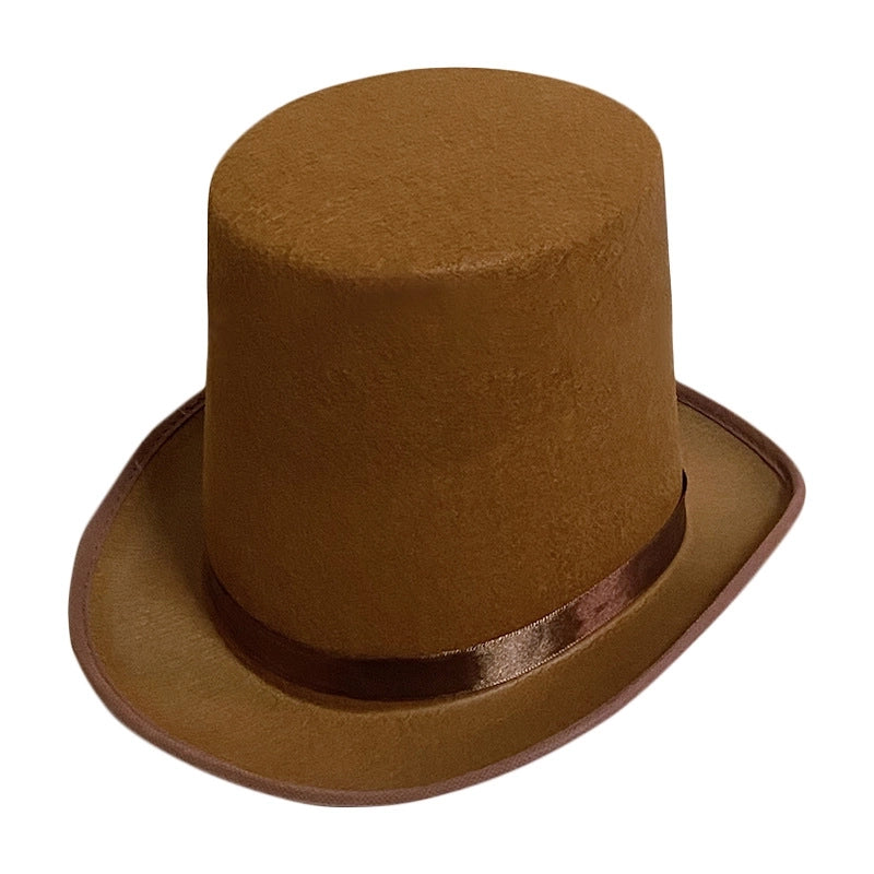 High Hat Retro British Gentleman Jazz Hat Magician Hat Performance Sequin Hat Rain Silk High Barrel Top Hat Non-woven Fabric