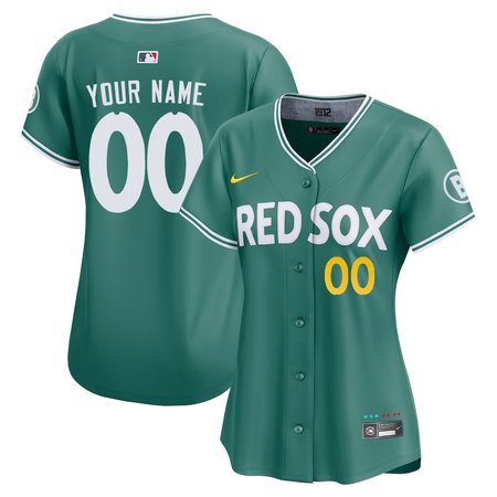 Women's Boston Red Custom Green 2025 City Connect Limited Player Jersey