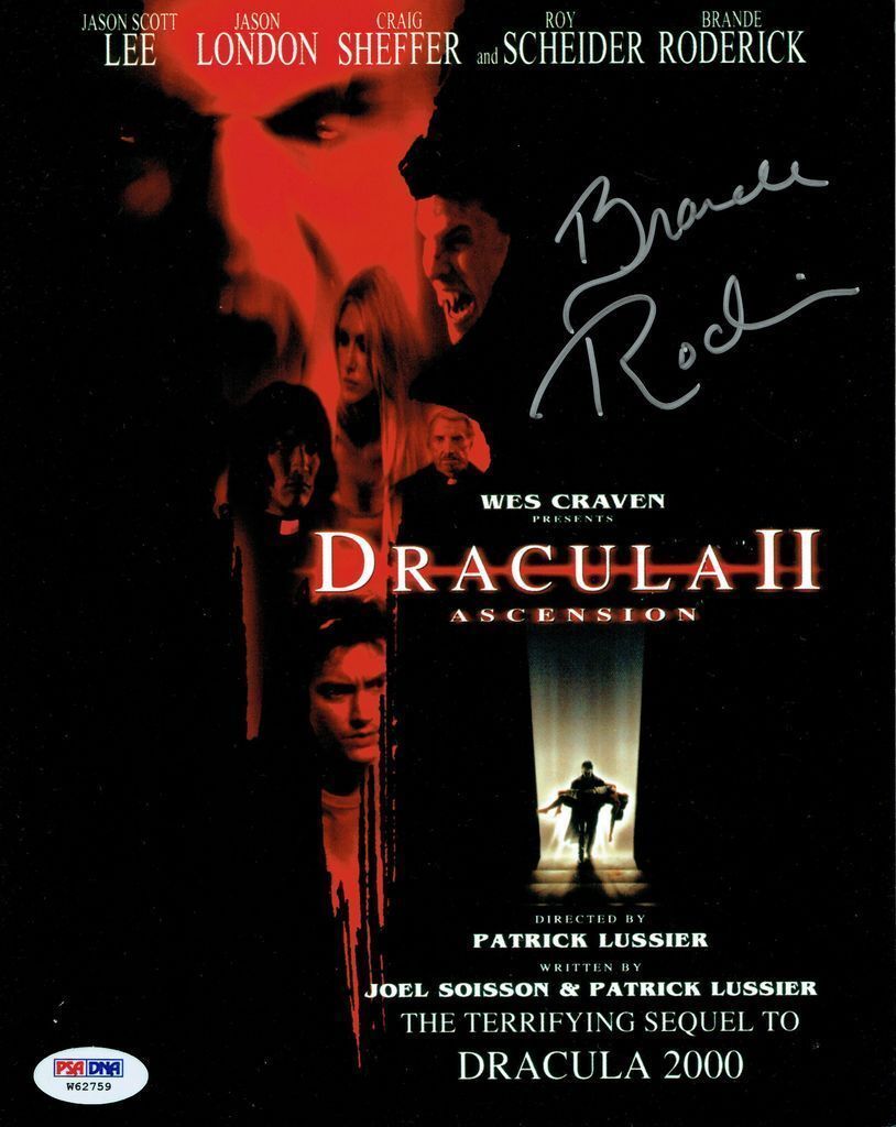 Brande Roderick Signed Dracula Authentic Autographed 8x10 Photo Poster painting PSA/DNA COA