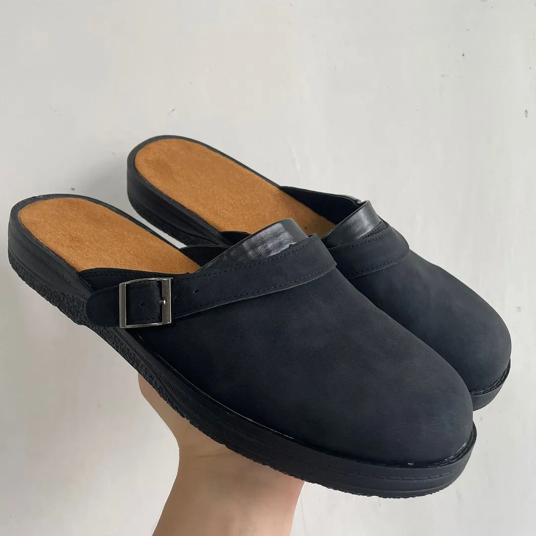 Breakj Breakj Bottom Slope And Generous Head Behind The Empty Shallow Mouth Men Casual Big Size Single Shoes Sandals Slippers