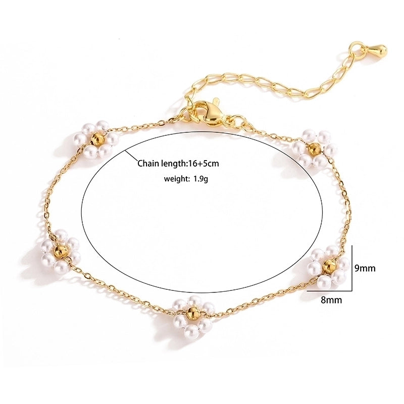 Elegant Sweet Solid Color Flower Copper Plating Inlay Zircon 18k Gold Plated Bracelets