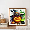 (40*40cm)Halloween Pumpkin Wizard - Full Round Drill Diamond Painting