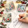6pcs Poinsettia DIY Diamond Painting Cards Art 15x15cm for Adults