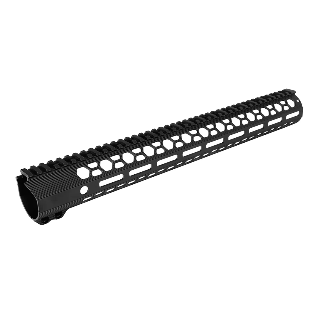 ohhunt® Honeycomb Series AR15 Lightweight Round M-lok Free Float Handguard with Full Length Top Picatinny Rail 7" 9" 10" 11" 12" 13.5" 15" 17"