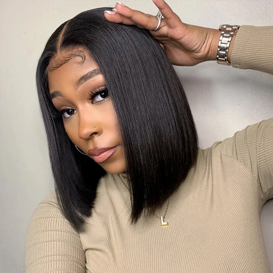 Straight Bob 150% Density 13X4 Lace Frontal Wigs Lace Wigs Human Hair 