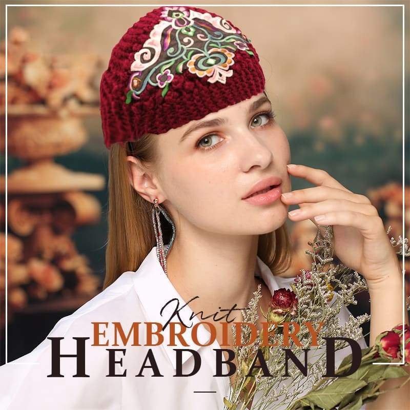 Knit Embroidery Headband