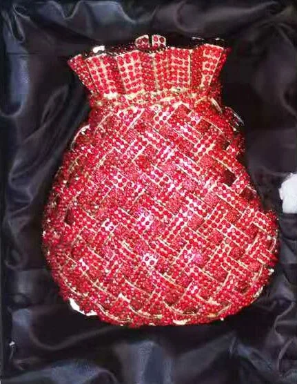 Fashion Yellow Crystal Evening Bags Party Purse Pouch Designer Bridal Wedding Clutch Bags Women Prom Handbags SM43