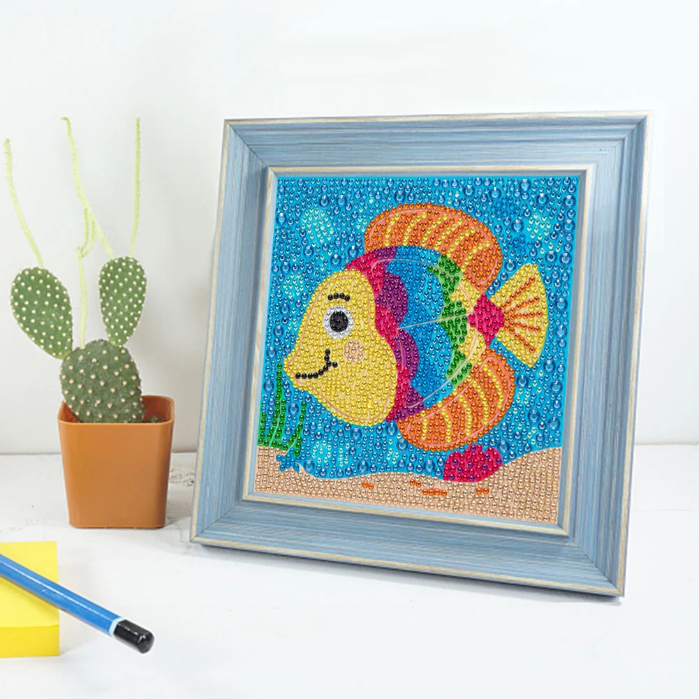 Diamond Painting - Full Crystal Rhinestone - Fish(15*15cm)【Without Frame】