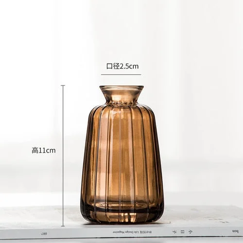 Mini Glass Vase For Decoration Small Living Room Decor Aesthetic Modern Transparent Hydroponic Flower Vase Home Decoration
