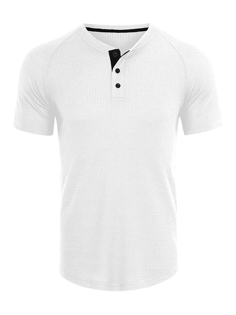 Men's heavyweight waffle grid short sleeve t-shirt | Henley shirt in  mildstyles
