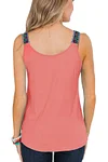 Plus Size Asymmetrical Hem V Neck Solid Casual Tank Top
