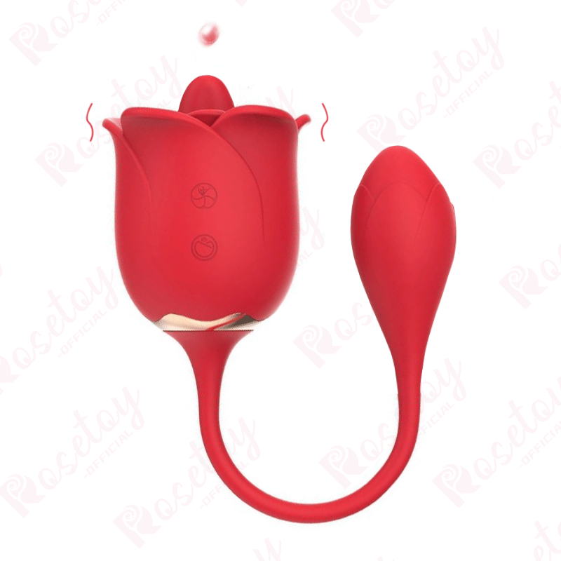 Tongue Licking Clitoral Rose Vibrator with Vibrating Egg Rosetoy Official