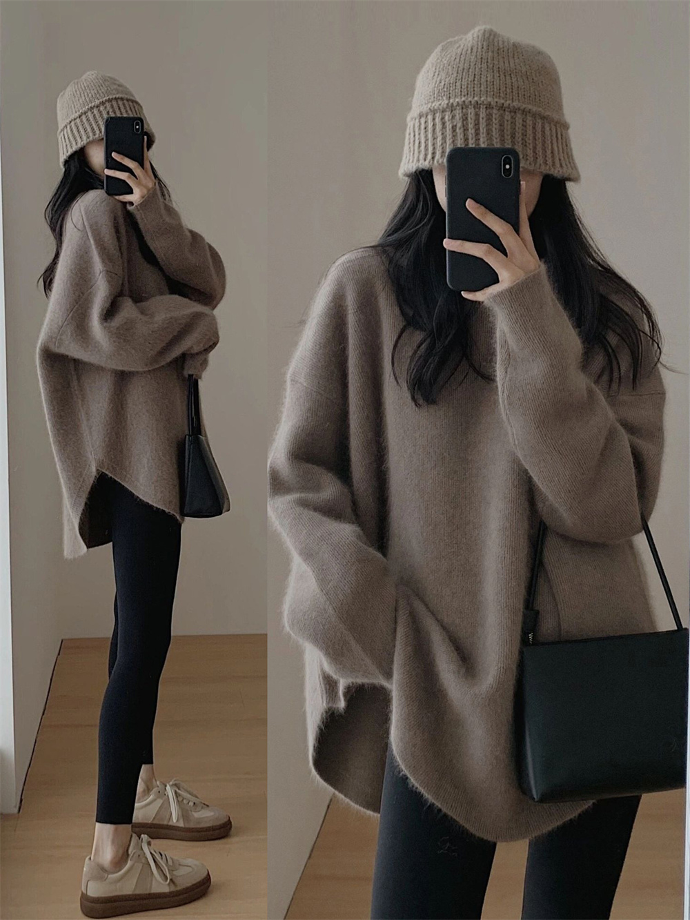 Maniros 2025 Korean Knitting Cashmere Autumn Winter Thicken Warm Long Sleeve Top Pullovers Knitwears Sweater Sweaters Womens Clothing