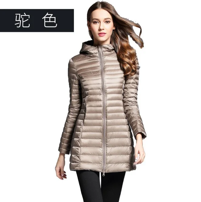 Woherb 2024 New Autumn And Winter Light Down Jacket Female Long Plus Size Hood Slim Plus Plus Size Coat-Outfit Ideas