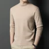 Men's half turtleneck solid color wool sweater