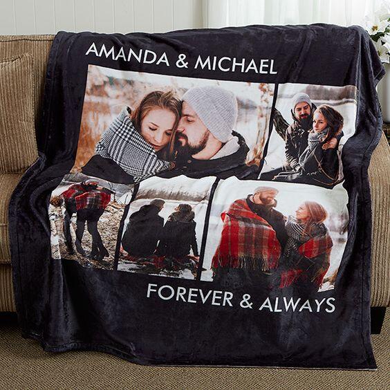 Customized Couple Photo Blanket – Personalized Valentine's Day Gift