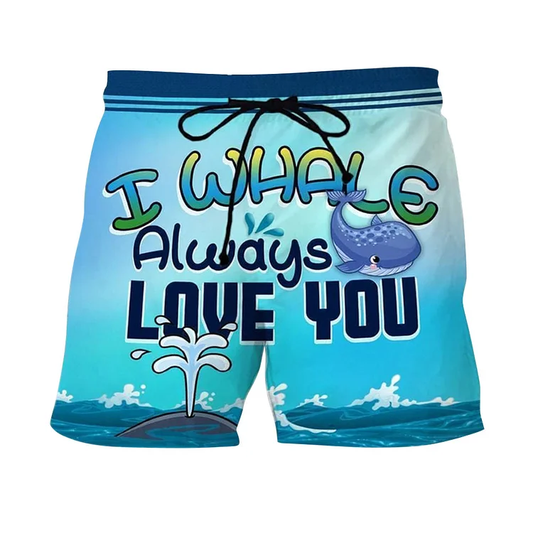 I Whale Always Love You Beach Shorts-Annaletters