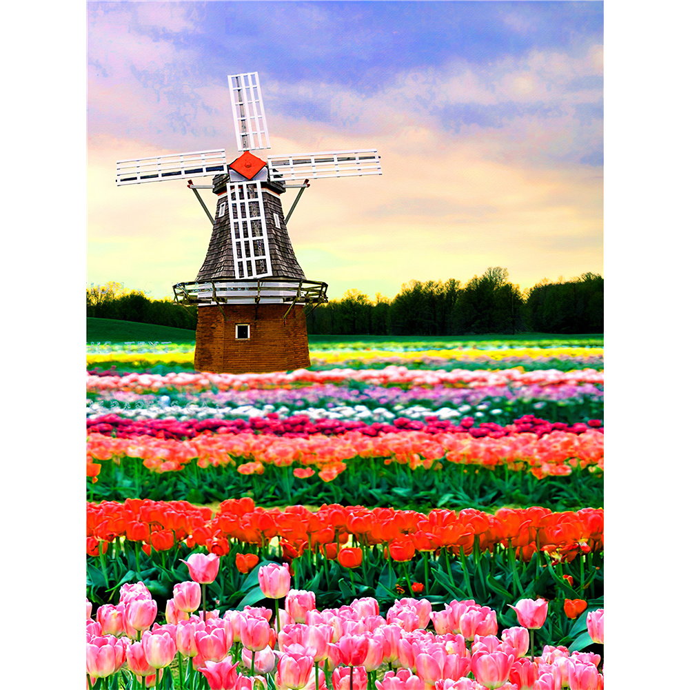 

Windmill Flower - Round Drill Diamond Painting - 30*40CM, 501 Original