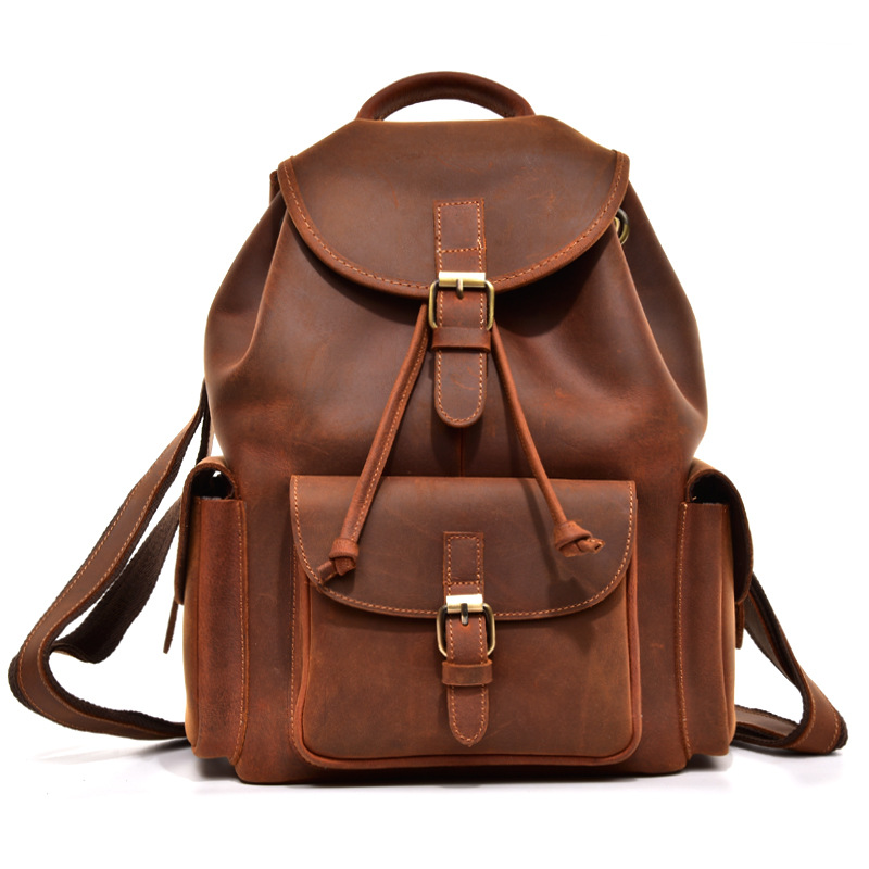 Handmade World Brown Vintage Leather Backpack Laptop Messenger Bag Rucksack Sling for Men Women