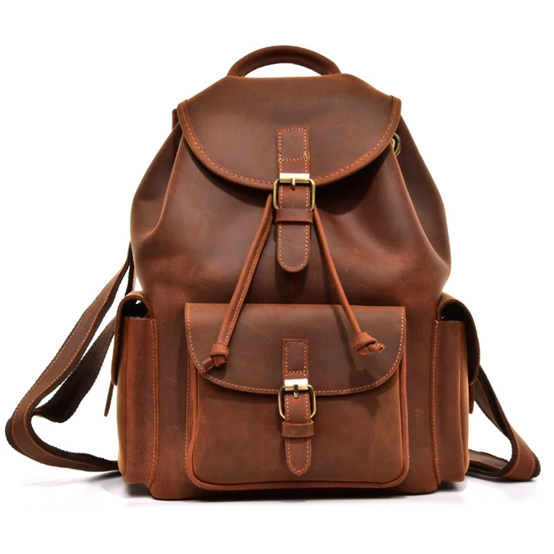 Handmade World Brown Vintage Leather Backpack Laptop Messenger Bag Rucksack Sling for Men Women