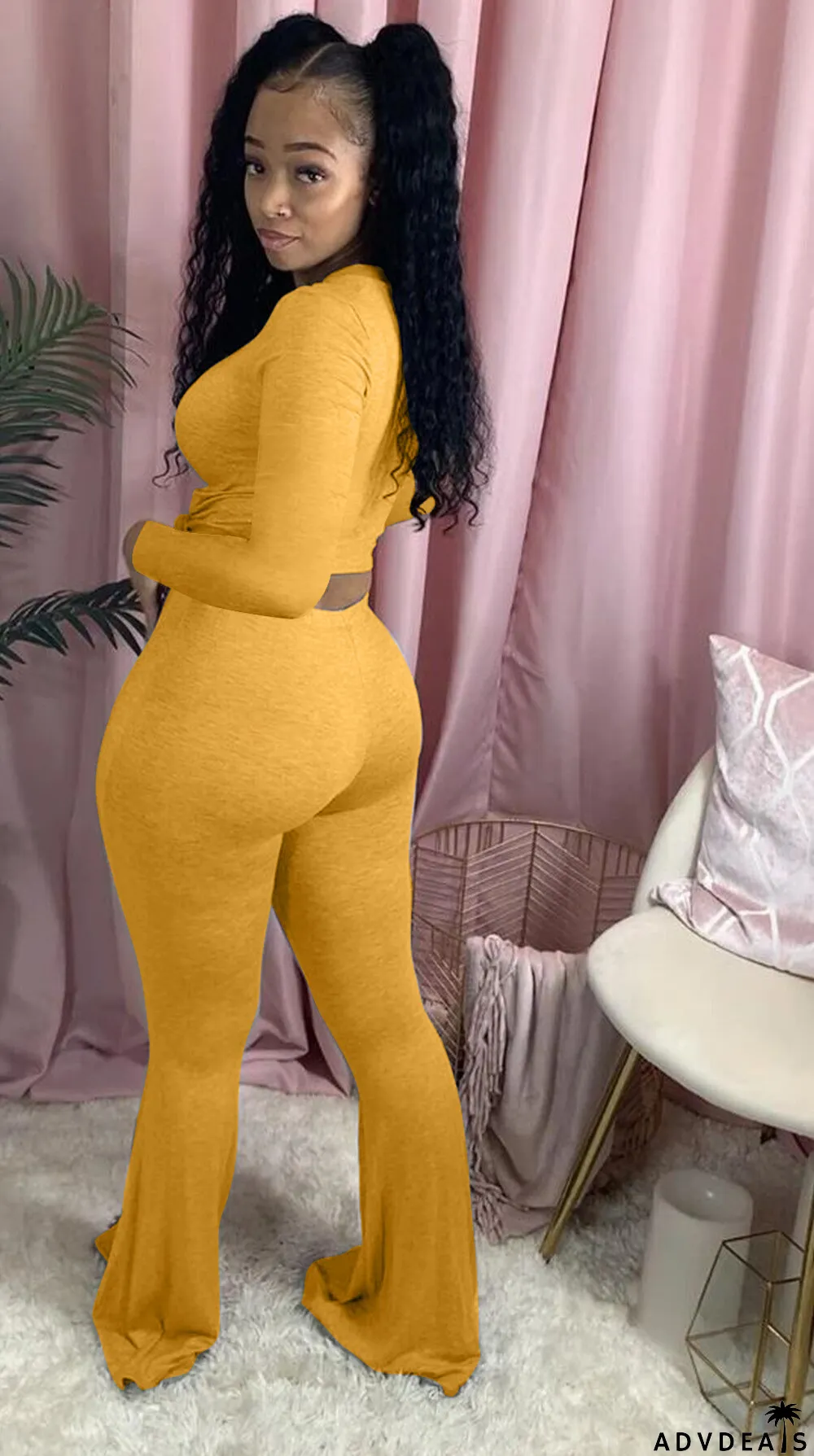 Fashion Crew Neck Print Casual Suit