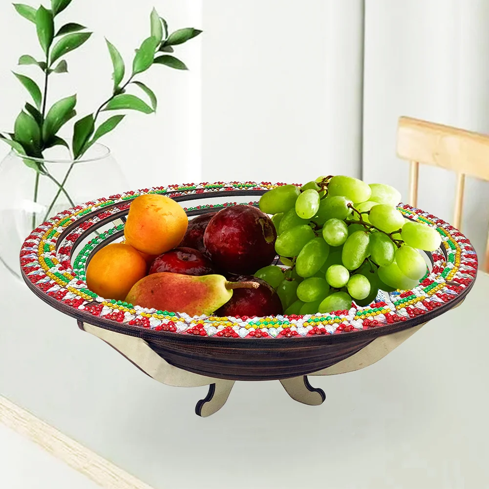 DIY Diamond Painting Wooden Serving Tray Diamond Art Tableware Manager Tray (Green)